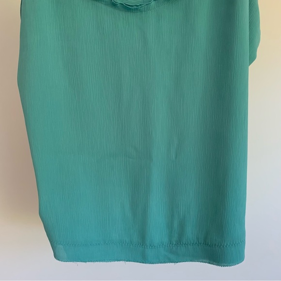 • [Pierre Cardin] Teal Ruffle Tank • - Picture 3 of 8